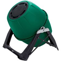 Green Draper TC Compost Tumbler, 180L capacity, with black stand and rotating drum design.