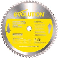 Evolution 90TBLADE circular saw blade, 355mm, 90 teeth, stainless steel, yellow center with brand logo and text.