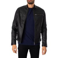 Jack & Jones Rocky Leather Jacket - Black - Large - image 4