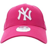 Pink New Era Yankees baseball cap with white NY logo, curved brim, and adjustable strap.