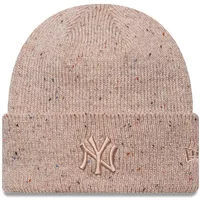 Pink New York Yankees beanie with embroidered logo and subtle sequin details by New Era.