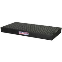 Black Sealey DRP20 2 Drum Polyethylene Work Floor with textured surface and rectangular shape.
