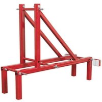 Red Sealey GA70CR Calibration Rig with triangular support frame and rectangular base structure.