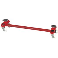 Red Sealey RE89 vehicle moving trolley with four swivel casters and two black rubber pads.