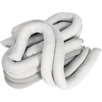 Gray Sealey spill absorbent socks, 80mmx1.2m, flexible and cylindrical, pack of 10.