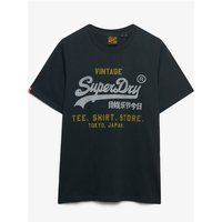 Eclipse navy Superdry&Co Heritage Tee with vintage logo and Japanese text, size 2XL.