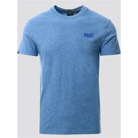 Fresh blue Superdry&Co organic cotton T-shirt, small size, with essential logo on chest, short sleeves, crew neck.