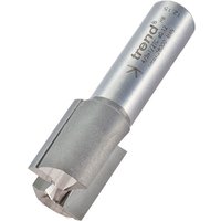 Trend two flute straight cutter, silver, cylindrical body, sharp cutting edges, engraved branding, 19.1 x 25mm size.