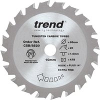 "Silver Trend 85mm 20 Tooth Craft Circular Saw Blade with tungsten carbide tips and printed specifications"
