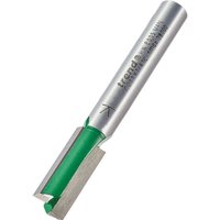 Silver Trend C011x1/4TC two flute straight cutter with green coating and engraved branding.