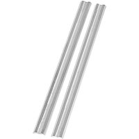"Pair of silver 82mm planer blades with sharp edges and smooth surface by Trend"