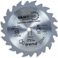 Silver Trend CraftPro 24T saw blade, 184mm diameter, tungsten carbide tipped with black text and logo.