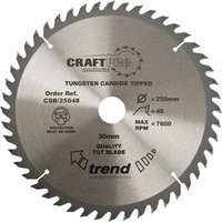 Circular Trend Craft Pro sawblade, tungsten carbide tipped, silver with 40 sharp teeth and printed specifications.