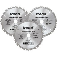Trend CraftPro Saw Blade Set 165mm x 20mm (Pack of 3) - image 2
