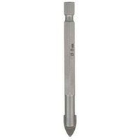 Trend GD/6MM Snappy Glass Drill Bit, silver with hex shank and pointed carbide tip for precision drilling.