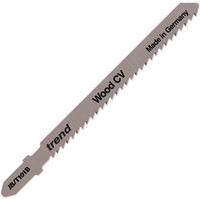 Gray Trend JB/T101B jigsaw blade with sharp teeth, marked "Wood CV" and "Made in Germany" in black text.
