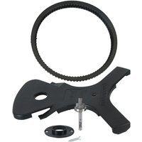 "Black Trend Routabout Kit with circular guide, 22mm cutter, and 1/2 inch shank, includes screws and base plate"