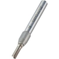Trend TR01X1/4TC 3.2mm two flute straight cutter, silver metal with engraved text and smooth cylindrical shank.