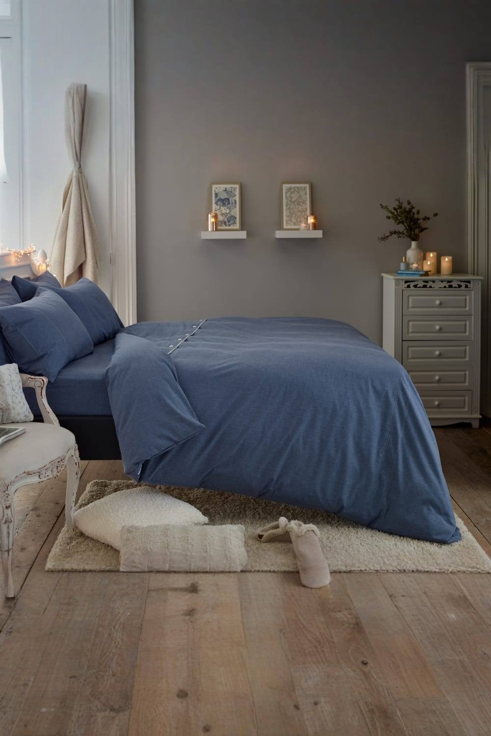 Deyongs Southwick Blue Single Fitted Sheet - image 3