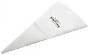 White 40cm piping bag made of durable material, featuring the Mason Cash logo printed in black, designed for easy decorating and icing applications.