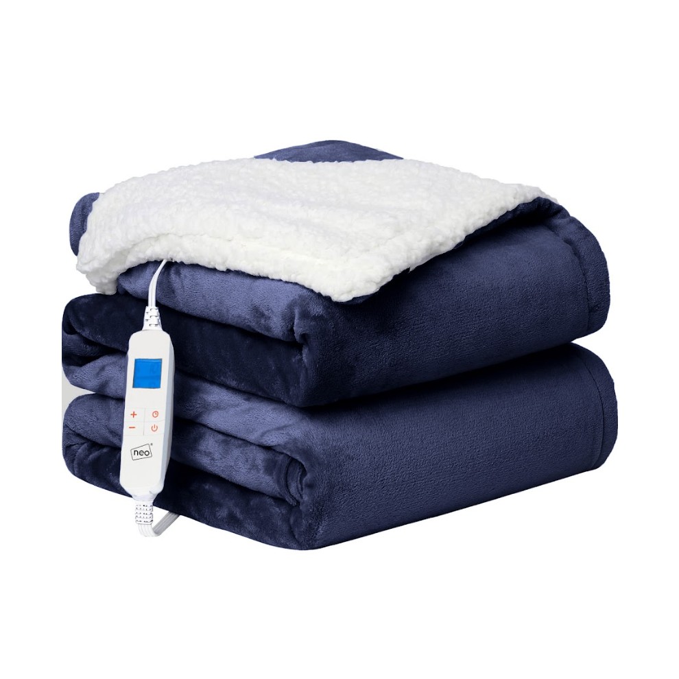 Neo Navy Reversible Over Blanket Electric Heated Throw - image 2