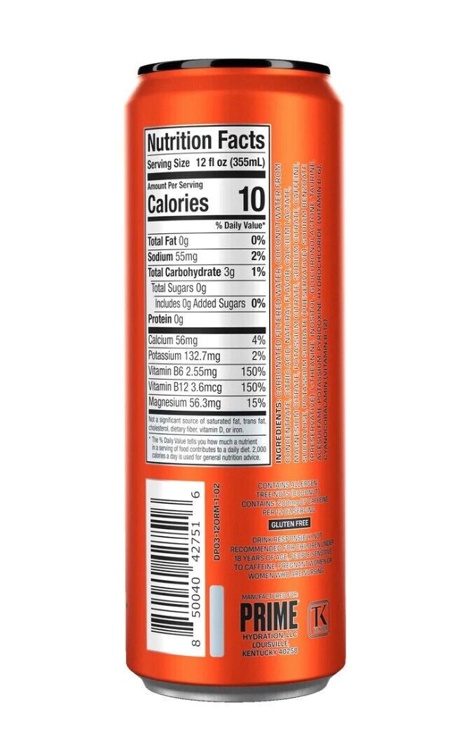 Prime Orange Mango Energy Drink Multipack, 12 x 330 ml - image 3
