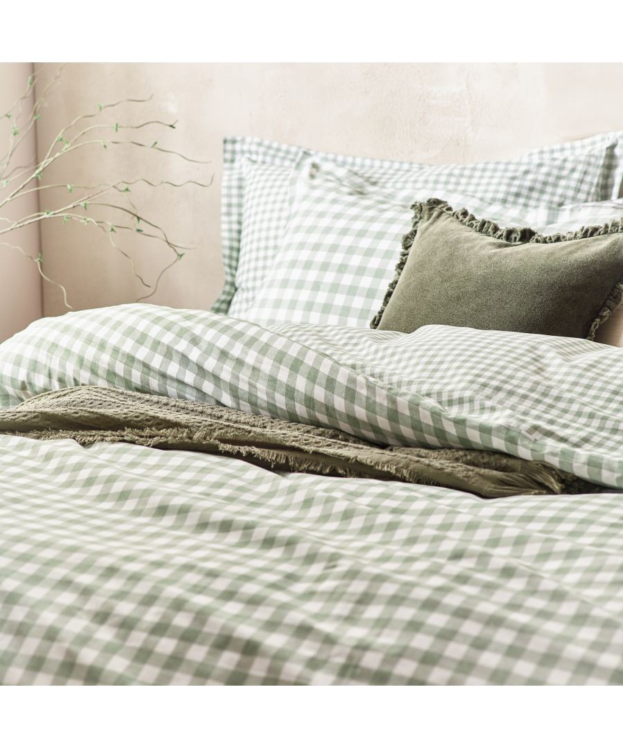 Yard Barton King Size Check Printed Forest 144 Thread Count Duvet Cover and Pillowcase Set - image 2