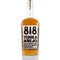 Amber 818 Añejo Tequila 70cl bottle with bold black label and white cap.