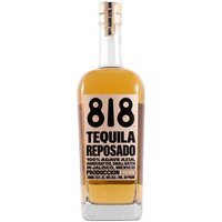 818 Reposado Tequila 70cl bottle with clear glass, bold black label text, and light amber liquid.