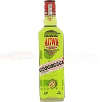 Green Agwa De Bolivia Coca Leaf Liqueur bottle, 70cl, with red cap and bold red logo on front label.