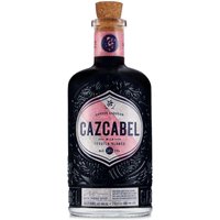 Cazcabel Coffee Liqueur with Tequila 70cl, dark bottle, ornate label, cork top, pink and black design.
