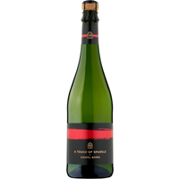 Green Chapel Down sparkling wine bottle with black label and red stripe, 75cl.