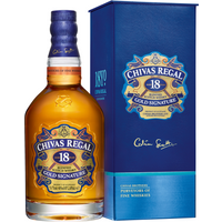 Chivas Regal 18 Year Gold Signature Whisky 70cl, amber liquid, blue and gold label, with matching blue box.