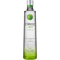 Ciroc Green Apple Vodka 70cl bottle, clear glass with green apple graphic and green gradient at the base.