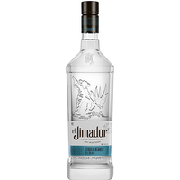 Clear El Jimador Blanco Tequila bottle with embossed agave design and black cap.