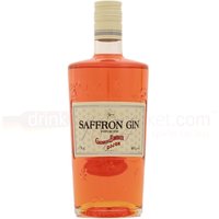 Amber-colored Gabriel Boudier Saffron Gin 70cl bottle with cream label and beige cap.