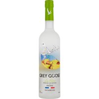 Grey Goose La Poire Pear Vodka 70cl bottle with frosted glass, green cap, and pear imagery on label.
