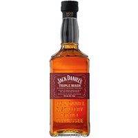 Jack Daniel's 100 Proof Triple Mash Bonded Whiskey 70cl, amber liquid in a square bottle with a red label and black cap.