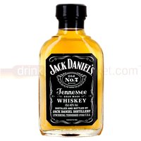 Jack Daniel's Old No 7 Whiskey 10cl, amber liquid in clear bottle with black label and white text.