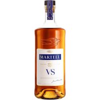 Martell VS Cognac 70cl bottle with blue label, gold cap, and amber liquid.