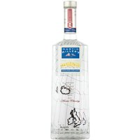 Clear Martin Miller's Gin 70cl bottle with blue label, map design, and silver cap.