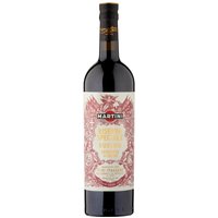 Martini Riserva Speciale Rubino Vermouth 75cl, dark glass bottle with ornate red and white label, black cap.