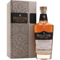 Midleton Very Rare Irish Whiskey 70cl bottle with black label, gold accents, and ornate gray box.