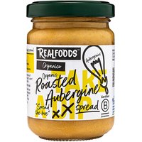 Organico Organic Roasted Aubergine Spread in a 140g jar with a black lid and yellow label design.