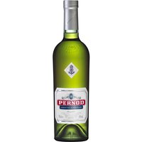 Green Pernod Absinthe 70cl bottle with silver cap and white label featuring red Pernod logo and blue emblem.