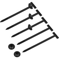Black Sealey buckle cable ties with flat heads and pointed ends, shown with round base attachments.
