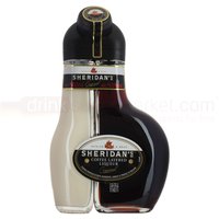 Sheridans Perfect Pour Liqueur 50cl with dual-chamber bottle, black and white sections, and black cap.