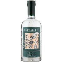 Sipsmith Gin 70cl bottle with green label, swan illustration, and copper accents.