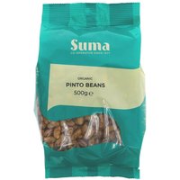 Suma Prepacks Organic Pinto Beans 500g in a teal and clear plastic bag with white label.