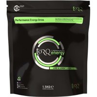 Black Torq Energy Drink pouch, 1.5kg, with green accents and circular logo design.